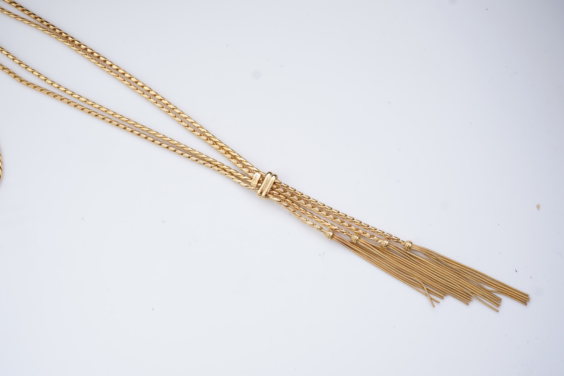 A gold necklace